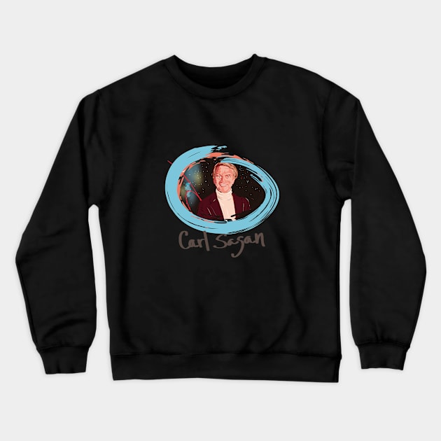 Portrait of Carl Sagan Crewneck Sweatshirt by Slownessi